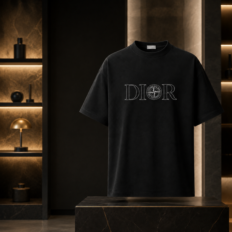 T-shirt Dior x Stone Island Noir Oversize