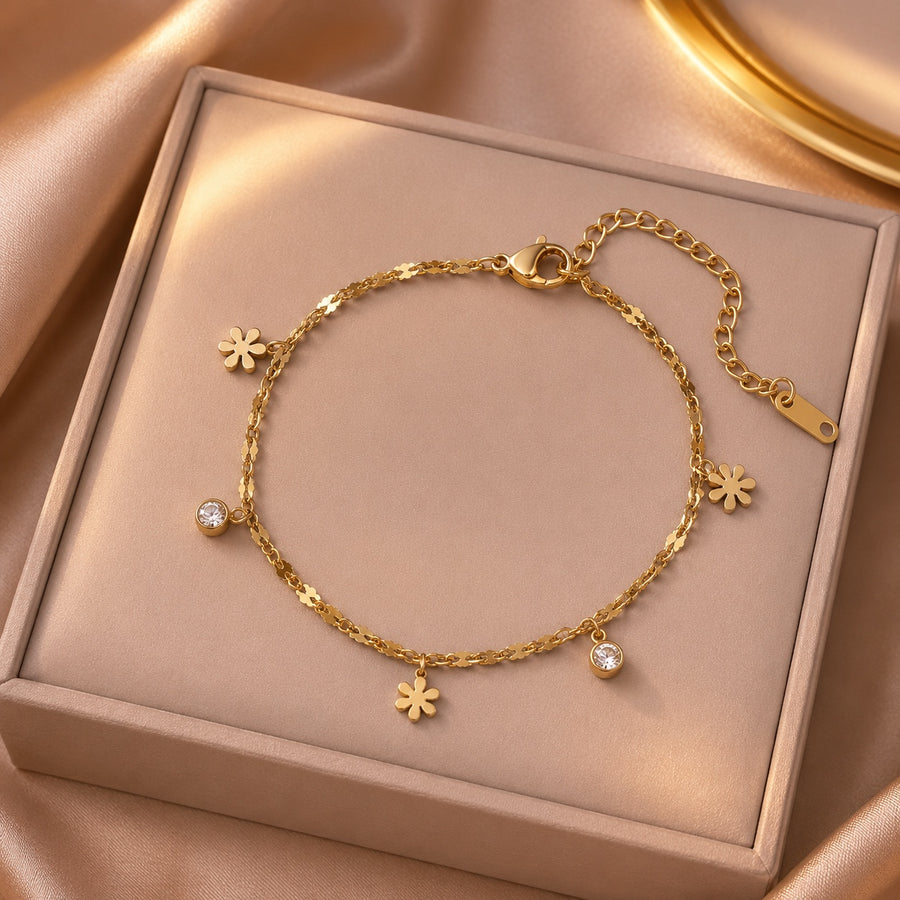 Bracelet Double Rang Jardin Doré