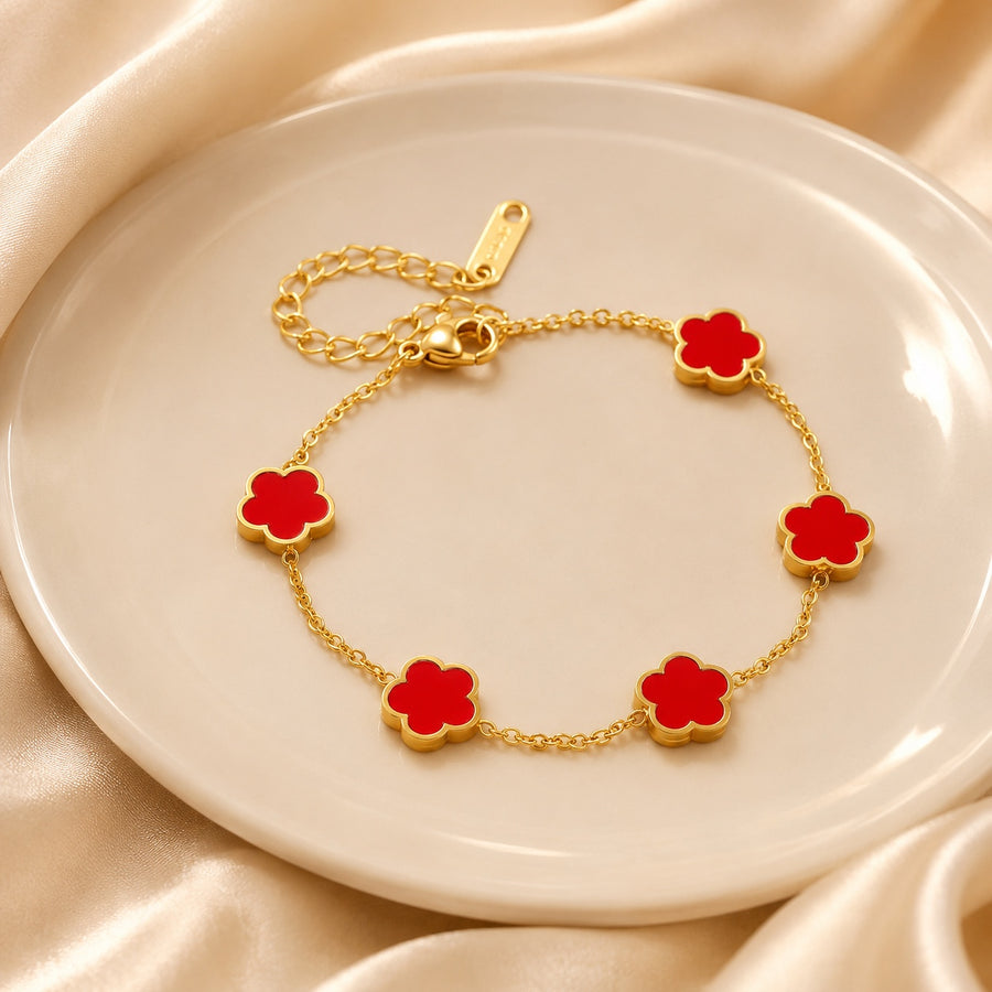 Bracelet Flora Rubis Doré