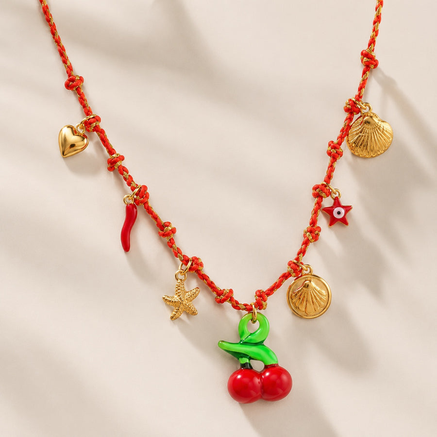 Collier Cerises Rouge Méditerranée