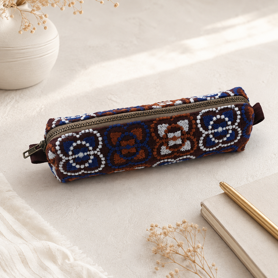 Trousse Soléna – Marron & Bleu