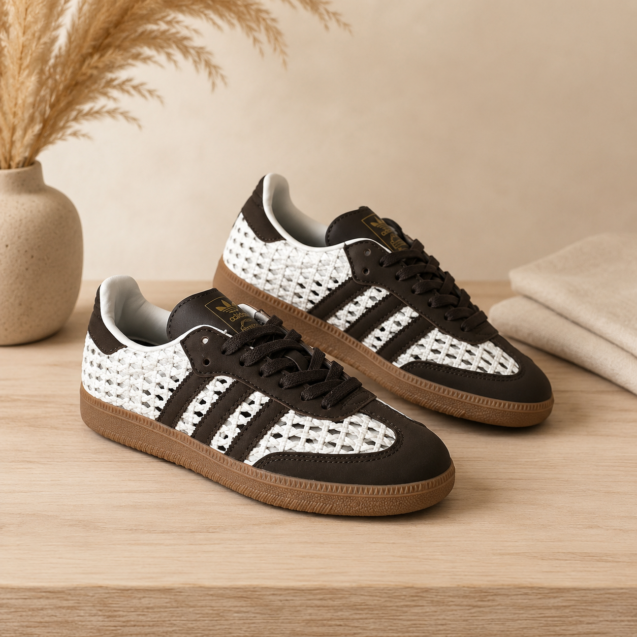 Adidas Samba Crochet Beige & Marron | Sneakers Femme & Homme