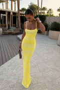 🍋 Robe longue jaune femme – look vacances chic d’été
