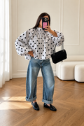 🥥 Blouse à pois femme – look chic tendance avec jean
