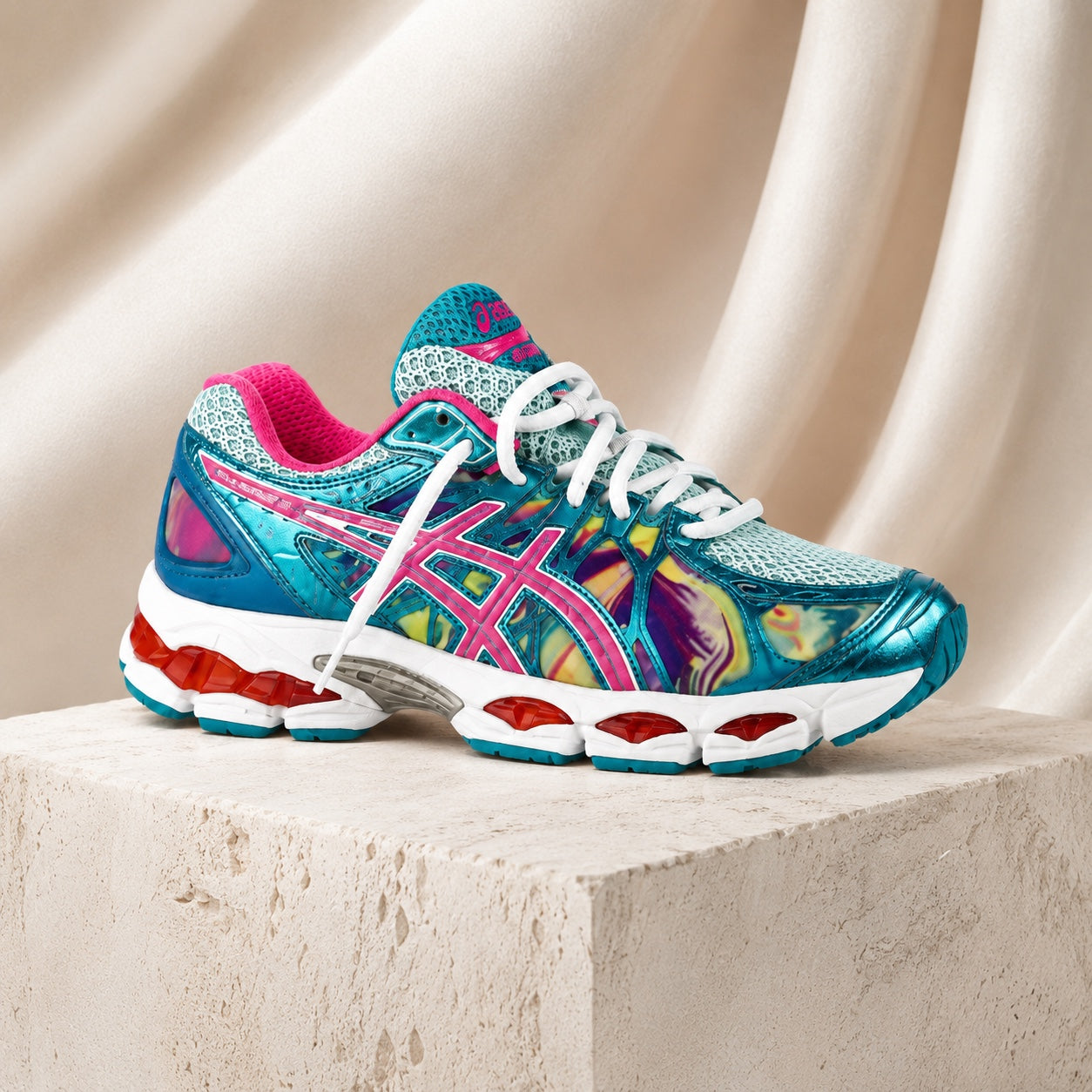 Sneakers ASICS Multicolores Turquoise & Rose – Unisexe
