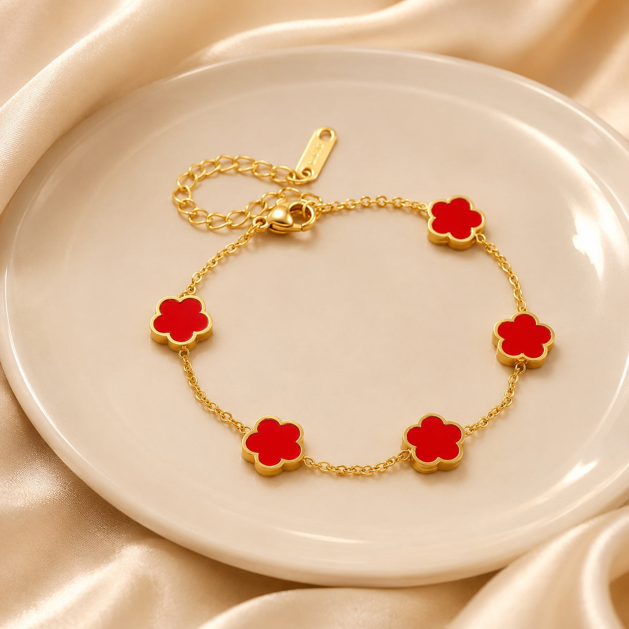 Bracelet Flora Rubis Doré