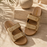 Sandales Miu Miu Raffia Beige – Claquettes Luxe à Double Bride