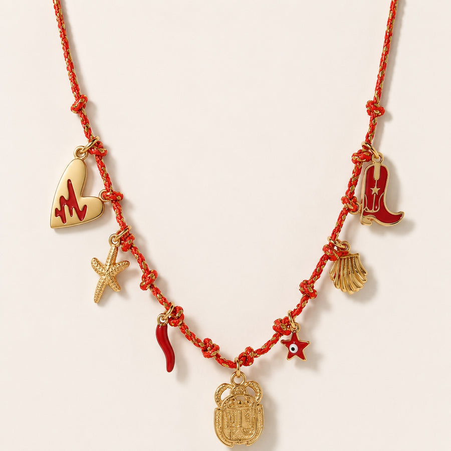 Collier Cordon Rouge Esprit Western