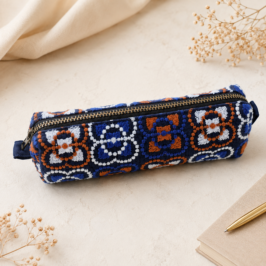 Trousse Azura – Bleu & Orange