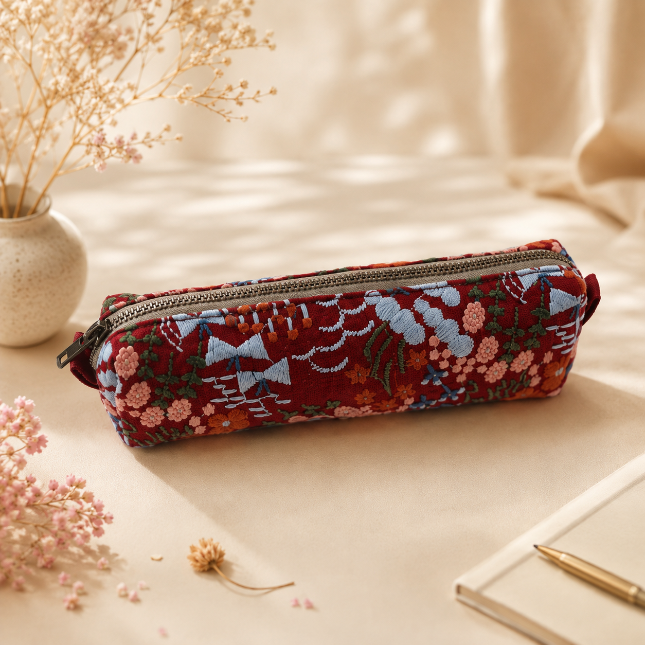 Trousse Bohème – Rouge Fleurie